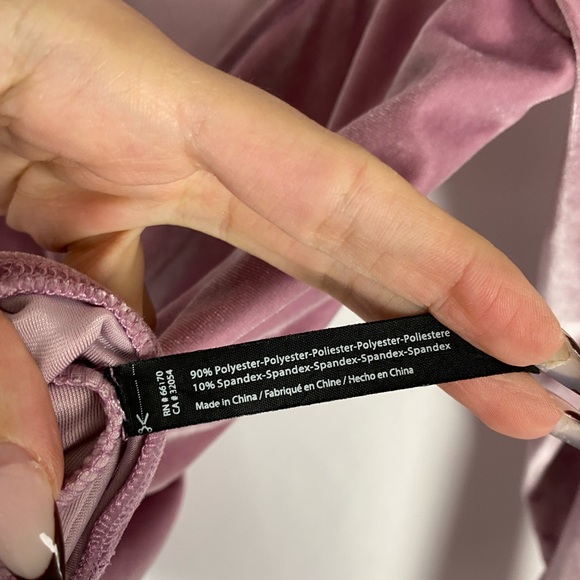 Urban Outfitters Out From Under Evelyn Velvet Longsleeve Pink Bodysuit Large - Picture 5 of 5